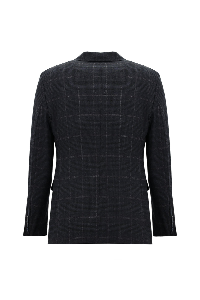 Koyu Lacivert Slim Fit Dar Kesim Yünlü Kombinli Yelekli Takım Elbise