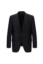 Siyah Lacivert Relaxed Fit Rahat Kesim Yünlü Blazer Ceket