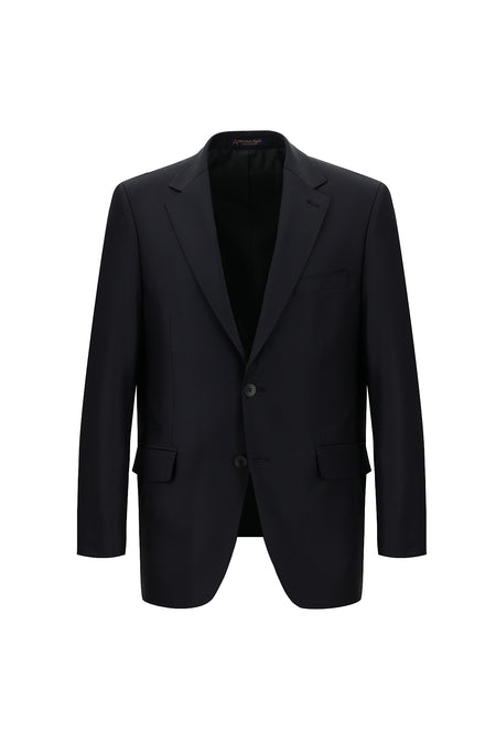 Siyah Lacivert Relaxed Fit Rahat Kesim Yünlü Blazer Ceket