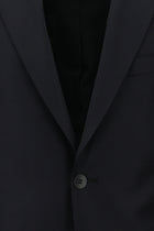 Siyah Lacivert Relaxed Fit Rahat Kesim Yünlü Blazer Ceket