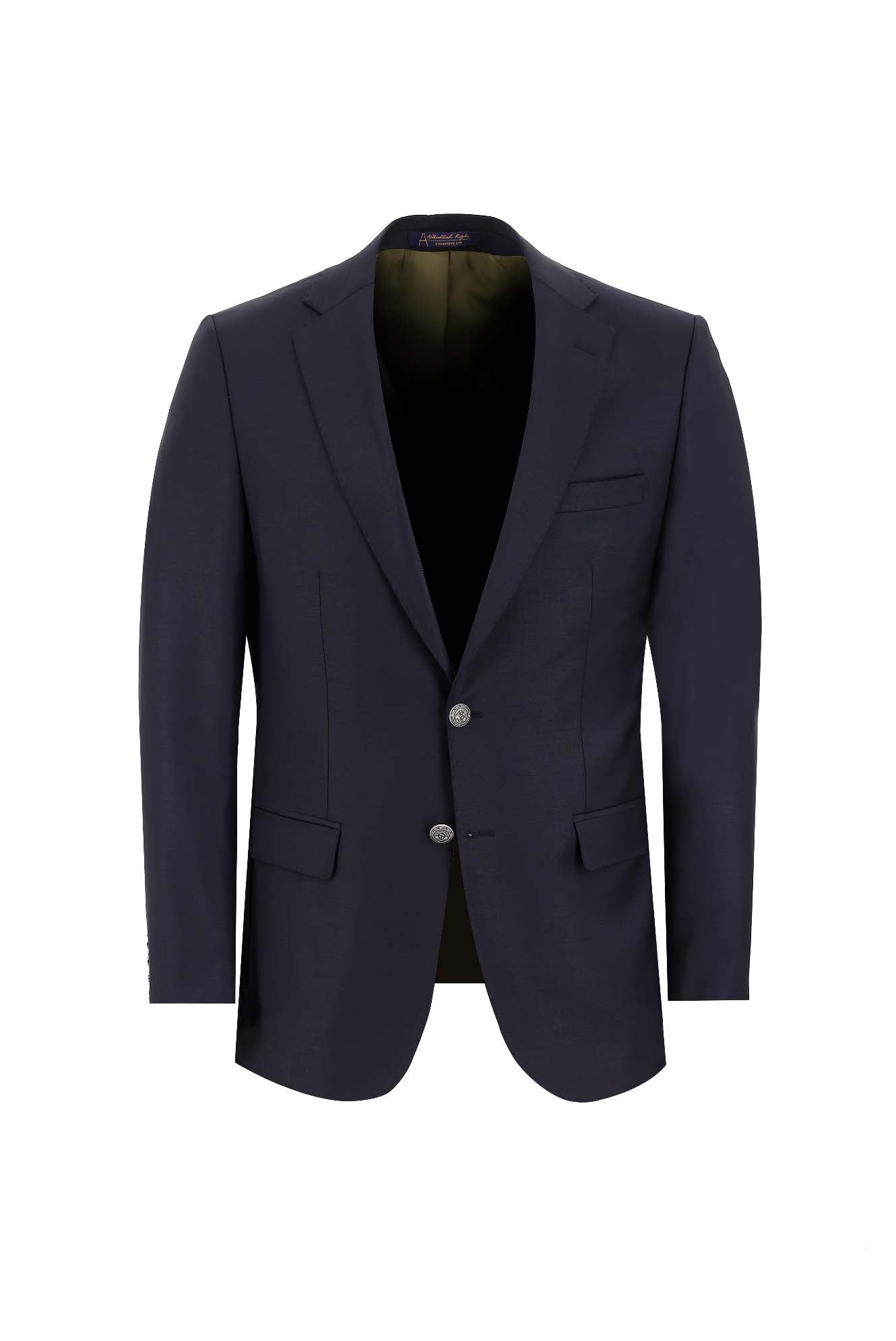 Siyah Lacivert Regular Fit Yünlü Blazer Ceket