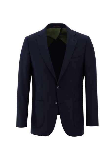 Orta Lacivert Regular Fit Desenli Ceket