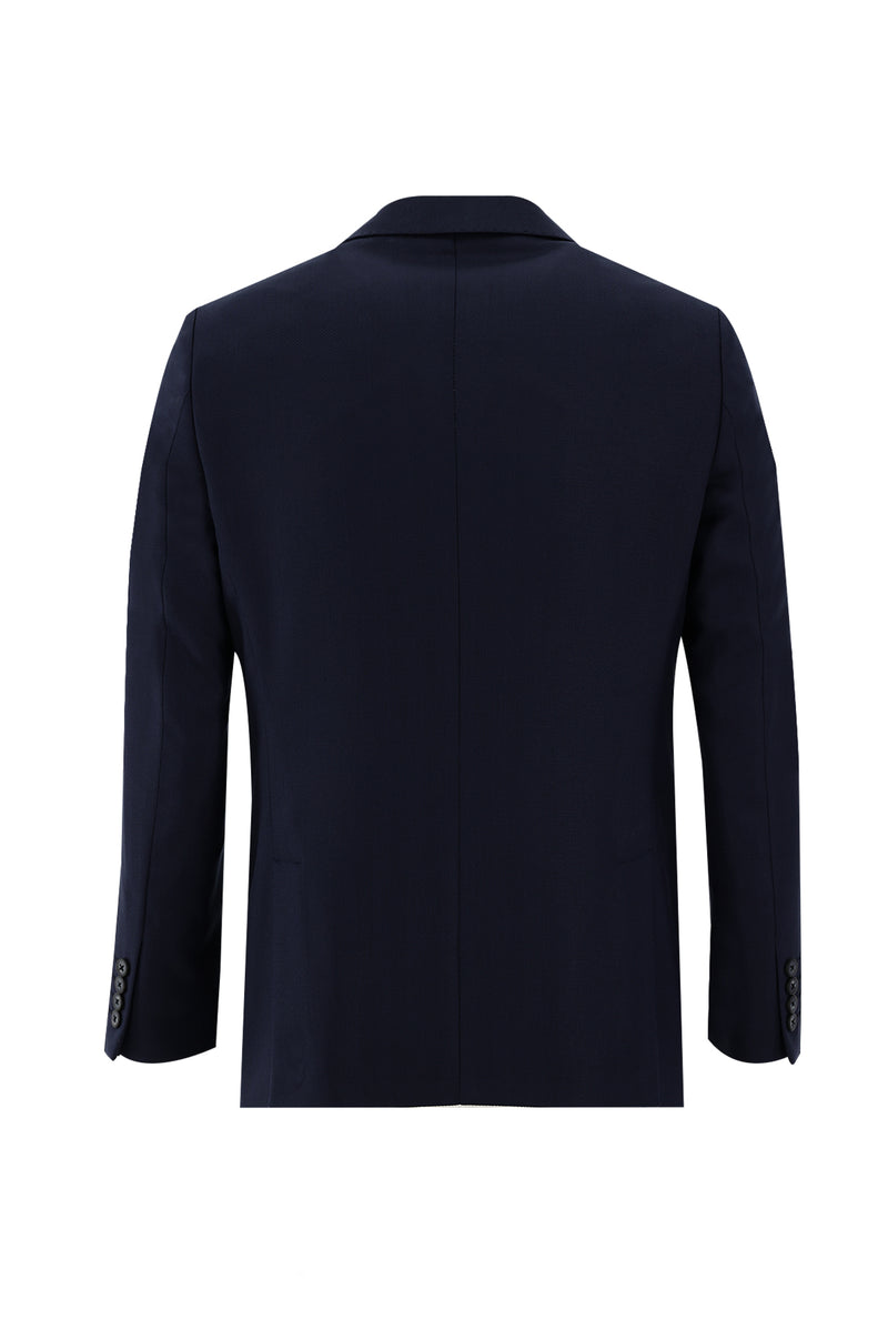 Orta Lacivert Regular Fit Desenli Ceket