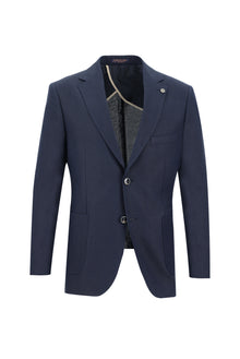 Koyu Lacivert Relaxed Fit Rahat Kesim Keten Ceket