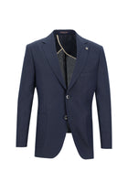 Koyu Lacivert 4 Drop Relaxed Fit Rahat Kesim Keten Ceket-Abdullah Ki??l?