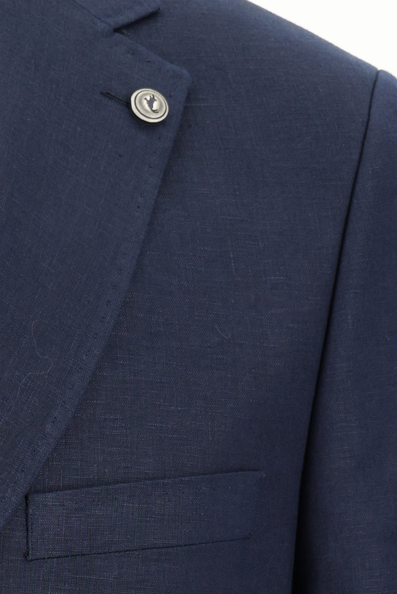 Koyu Lacivert Klasik Keten Ceket