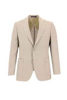 Orta Vizon 4 Drop Relaxed Fit Rahat Kesim Klasik Keten Ceket-Abdullah Ki??l?