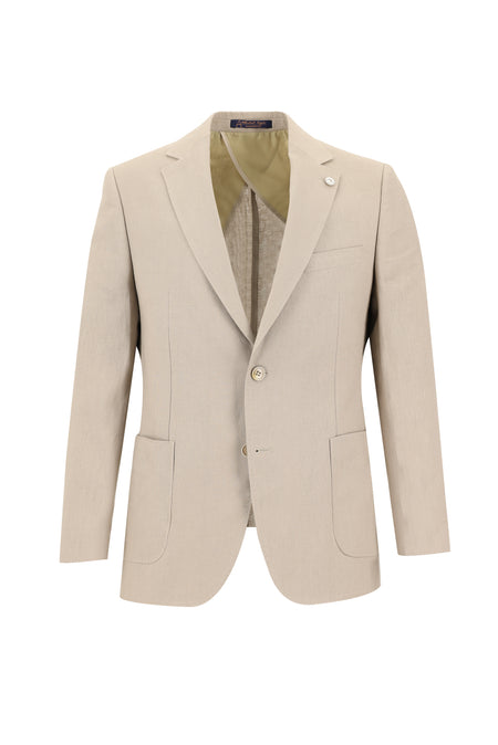 Orta Vizon 4 Drop Relaxed Fit Rahat Kesim Klasik Keten Ceket-Abdullah Ki??l?