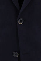 Koyu Lacivert Relaxed Fit Rahat Kesim Yünlü Desenli Ceket