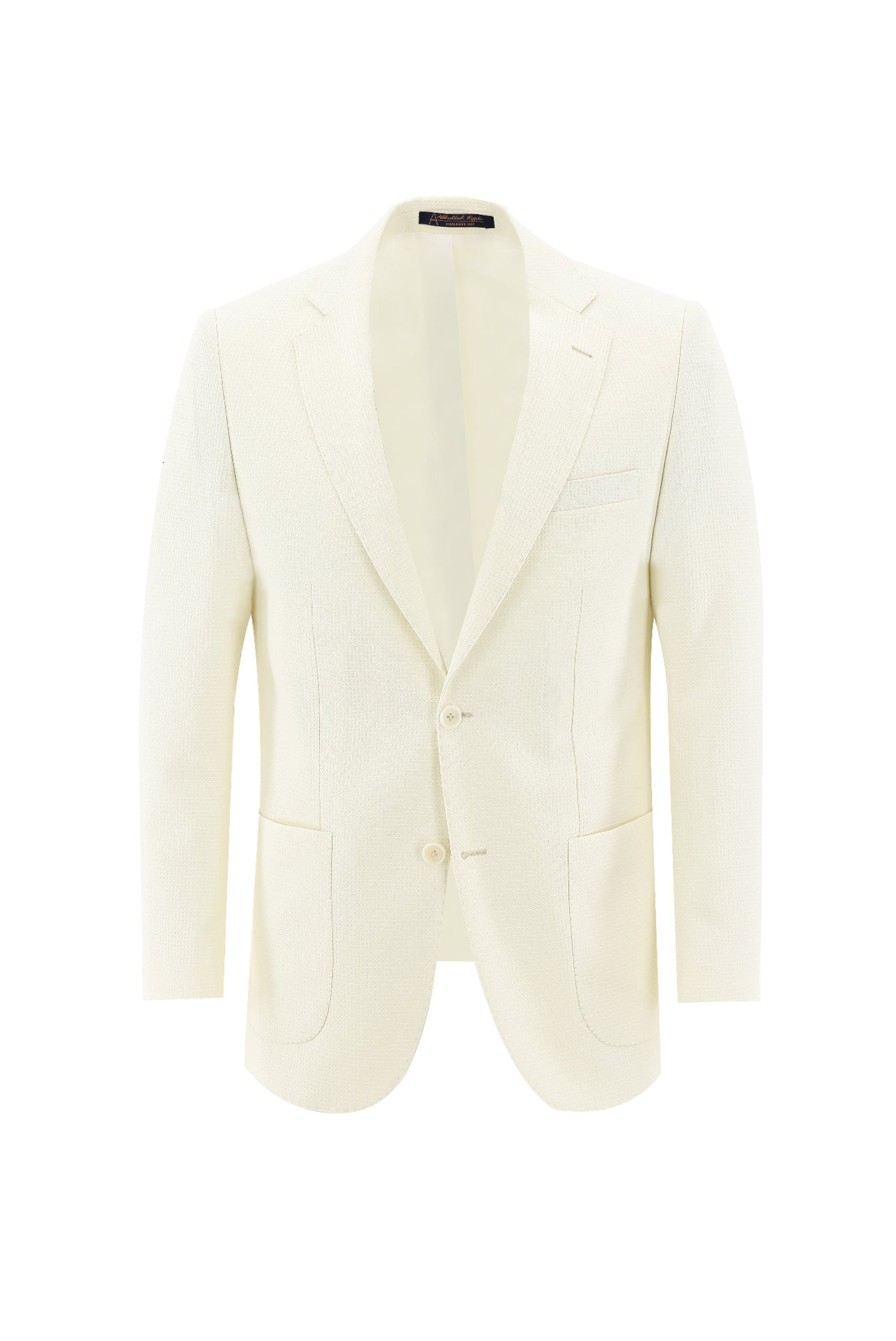 Ekru Regular Fit Yünlü Desenli Ceket