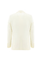 Ekru Regular Fit Yünlü Desenli Ceket