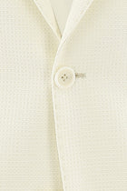 Ekru Regular Fit Yünlü Desenli Ceket