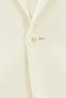 Ekru Regular Fit Yünlü Desenli Ceket