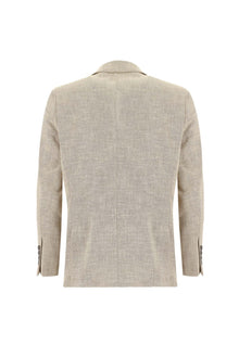 Açık Kahve  Slim Fit Dar Kesim Kuşgözü Spor Ceket