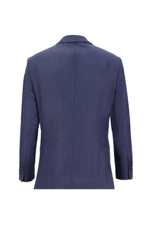 Orta Lacivert 4 Drop Relaxed Fit Rahat Kesim Ku?gözü Keten Ceket-Abdullah Ki??l?