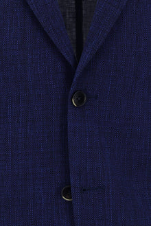 Saks Mavi 4 Drop Relaxed Fit Rahat Kesim Desenli Keten Ceket-Abdullah Ki??l?