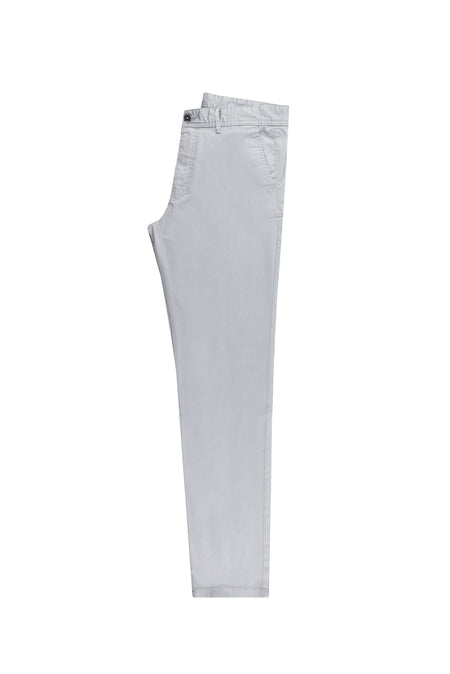 Orta Gri Slim Fit Dar Kesim Likral? Kanvas / Chino Pantolon-Abdullah Ki??l?