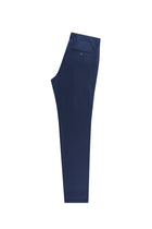 Orta Lacivert Slim Fit Dar Kesim Likral? Kanvas / Chino Pantolon-Abdullah Ki??l?