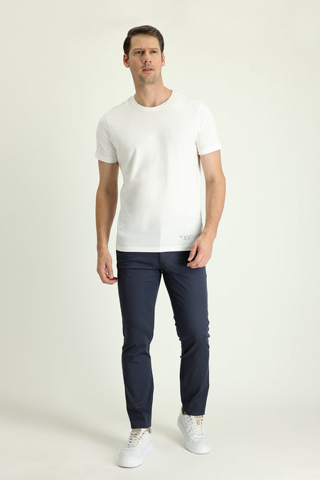 Orta Antrasit Slim Fit Dar Kesim Likralı Kanvas / Chino Pantolon