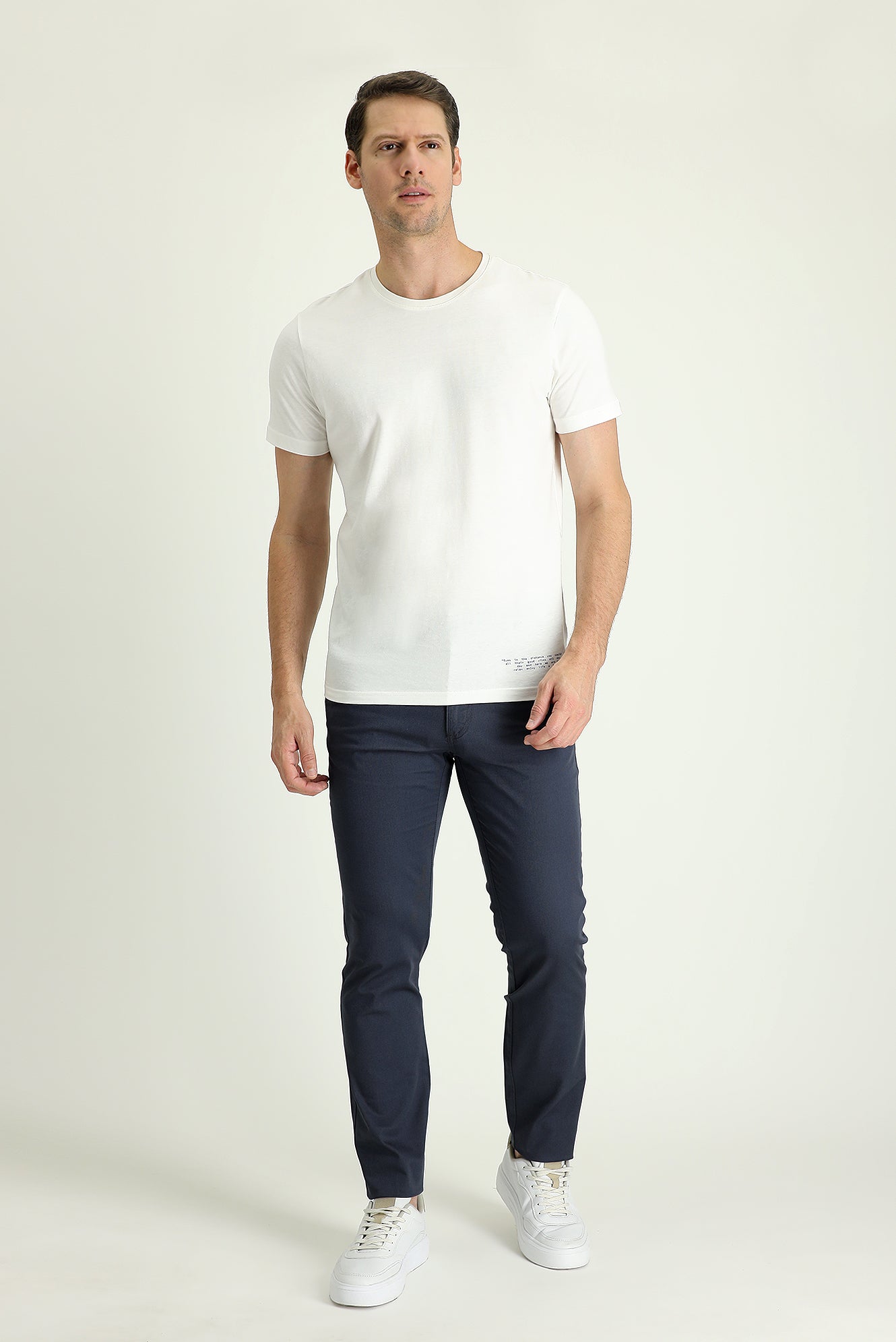 Orta Antrasit Regular Fit Likralı Kanvas / Chino Pantolon