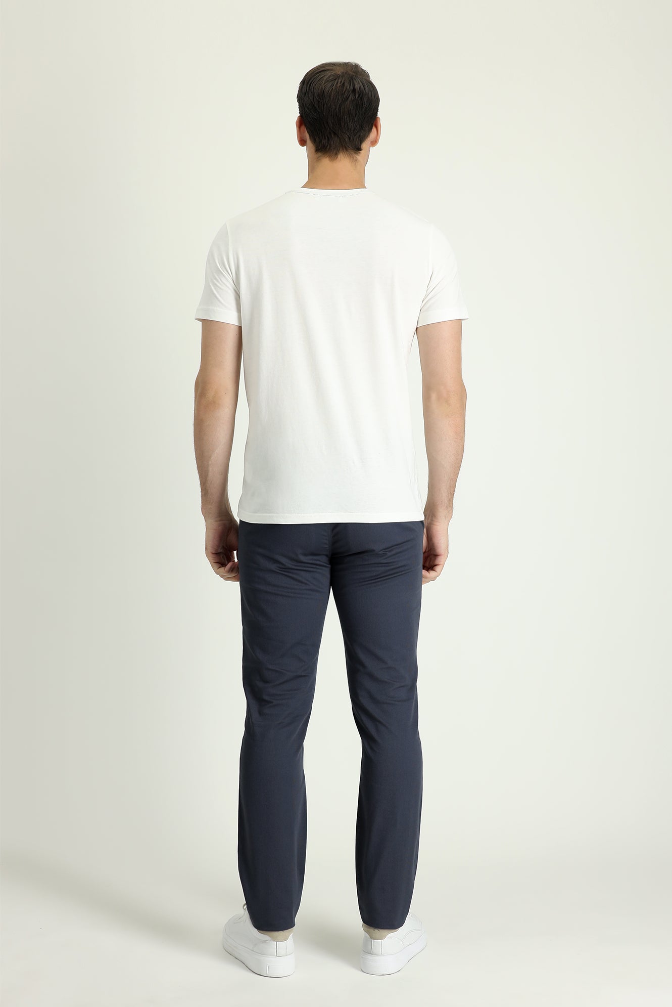 Orta Antrasit Slim Fit Dar Kesim Likralı Kanvas / Chino Pantolon