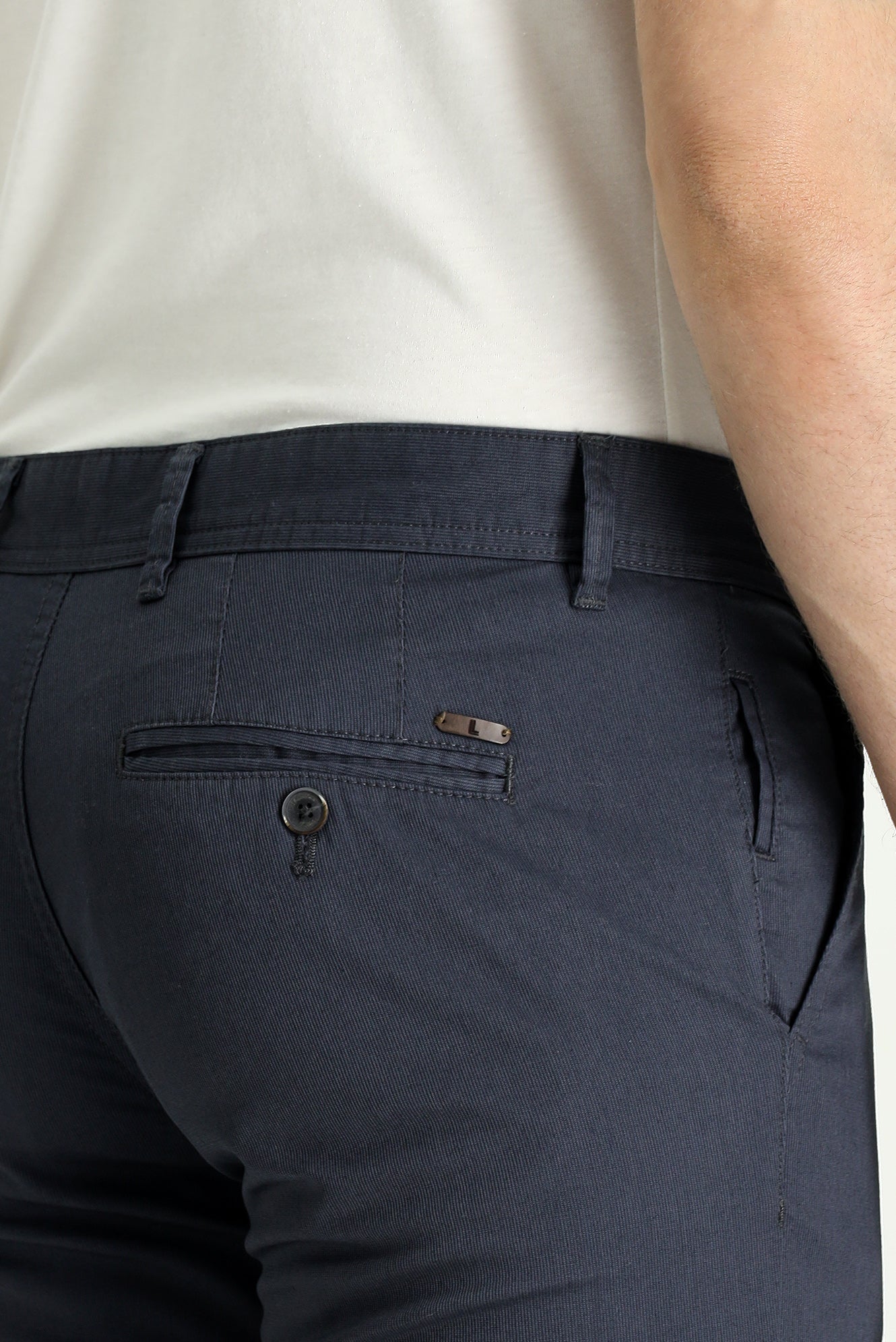 Orta Antrasit Slim Fit Dar Kesim Likralı Kanvas / Chino Pantolon