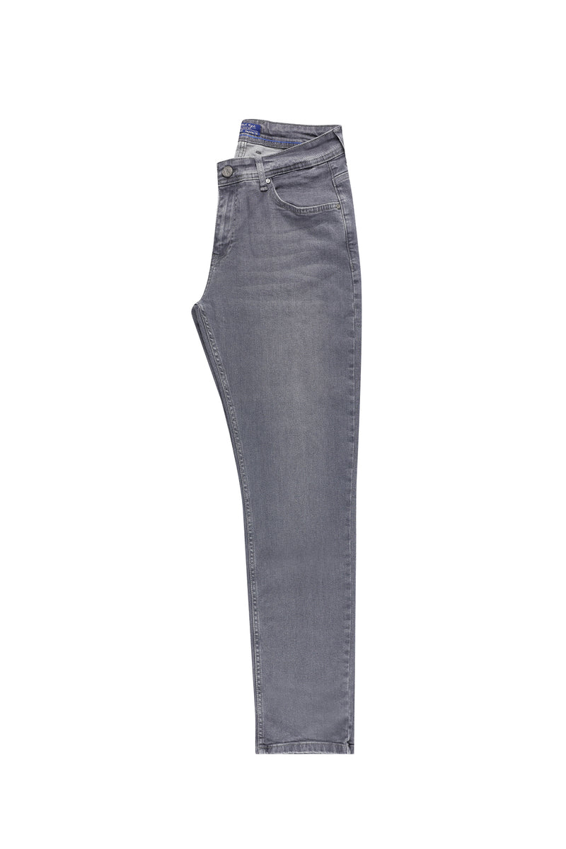 Orta Antrasit Regular Fit Likralı Denim Pantolon