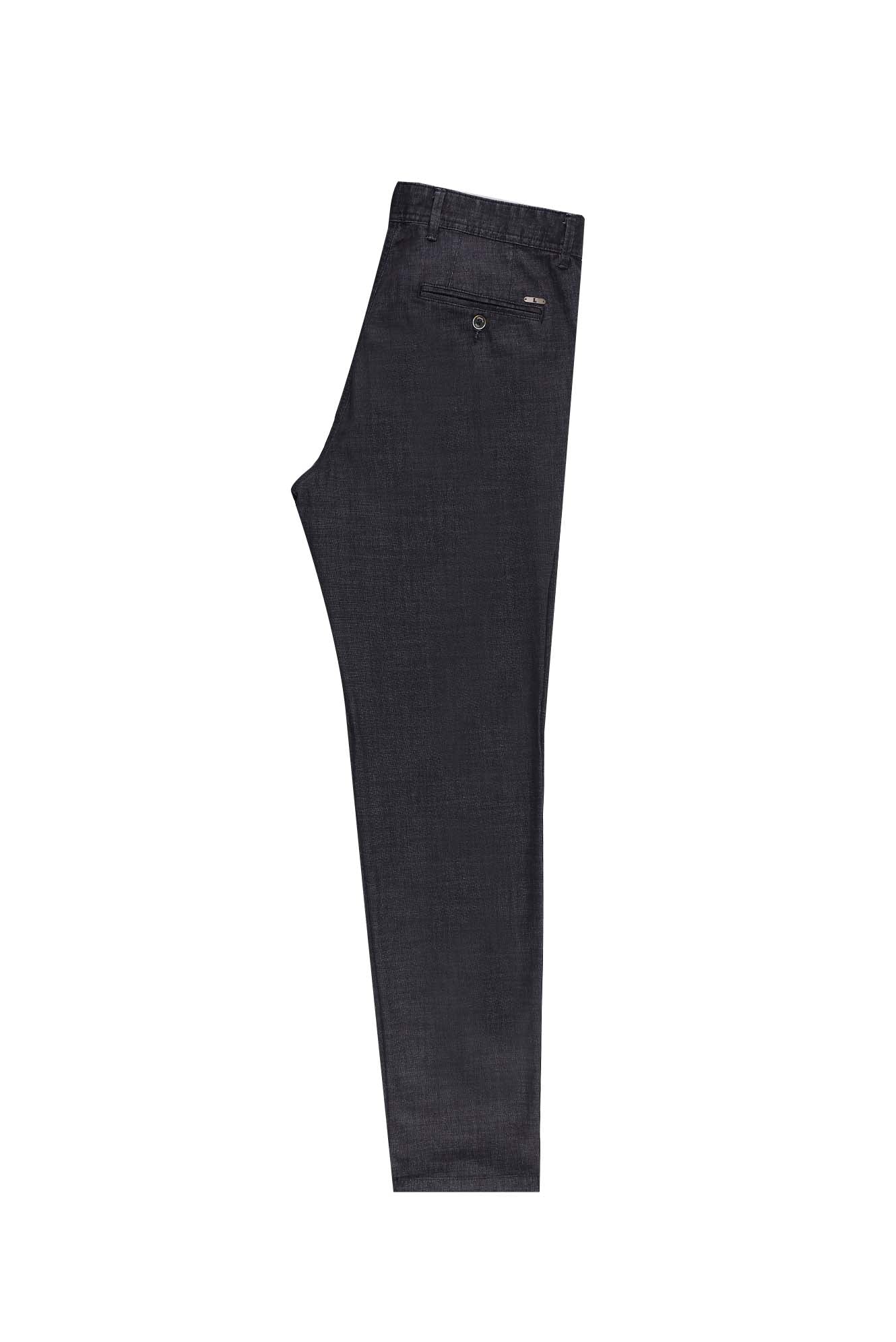 Siyah Relax Fit Rahat Kesim Likralı Denim Look Pantolon