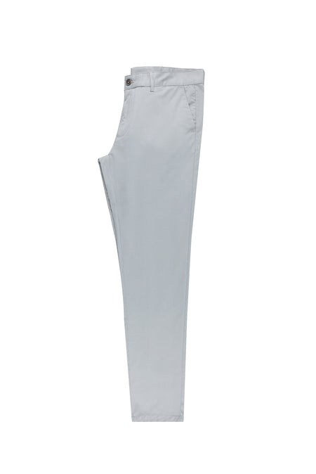 Orta Gri Slim Fit Dar Kesim Likralı Kanvas / Chino Pantolon