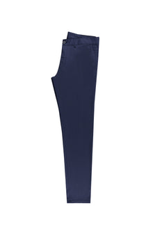 Orta Lacivert Regular Fit Likralı Kanvas / Chino Pantolon