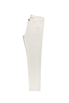 Krem Slim Fit Dar Kesim Likralı Kanvas / Chino Pantolon