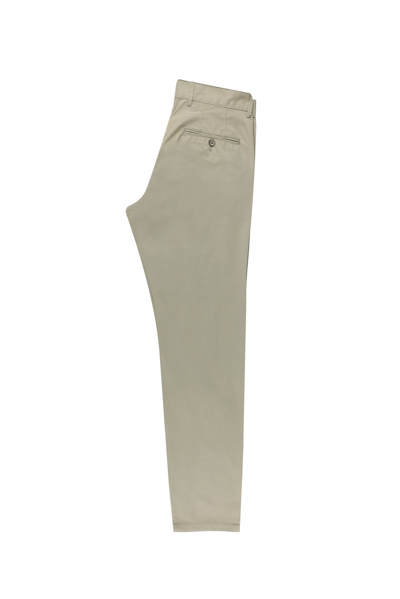 Aç?k Haki Slim Fit Dar Kesim Likral? Kanvas / Chino Pantolon-Abdullah Ki??l?