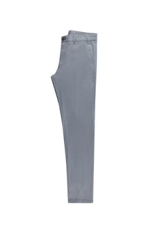 Orta Gri Slim Fit Dar Kesim Likral? Kanvas / Chino Pantolon-Abdullah Ki??l?