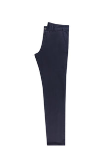 Koyu Lacivert Slim Fit Dar Kesim Likralı Kanvas / Chino Pantolon