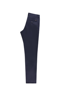 Koyu Lacivert Slim Fit Dar Kesim Likralı Kanvas / Chino Pantolon