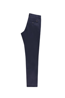 Koyu Lacivert Slim Fit Dar Kesim Likral? Kanvas / Chino Pantolon-Abdullah Ki??l?
