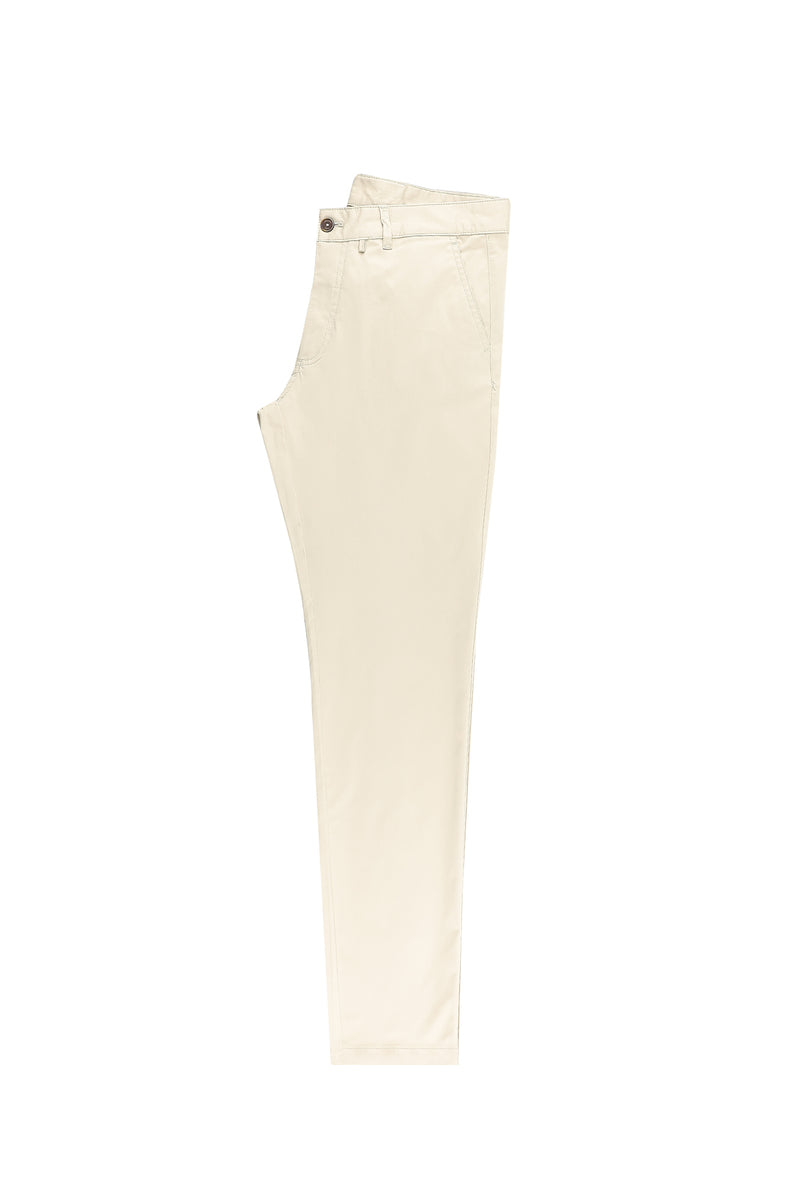 Açık Bej Slim Fit Dar Kesim Likralı Kanvas / Chino Pantolon