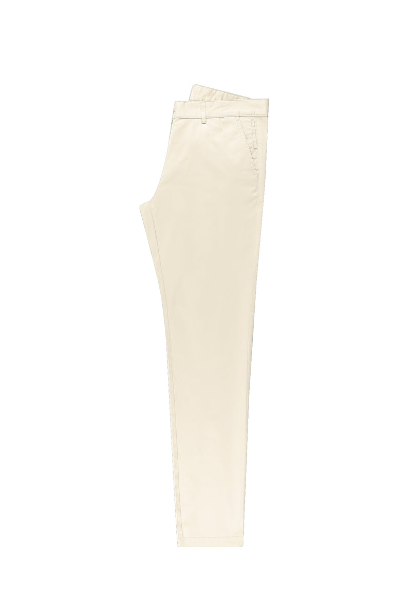 Aç?k Bej Slim Fit Dar Kesim Likral? Kanvas / Chino Pantolon-Abdullah Ki??l?