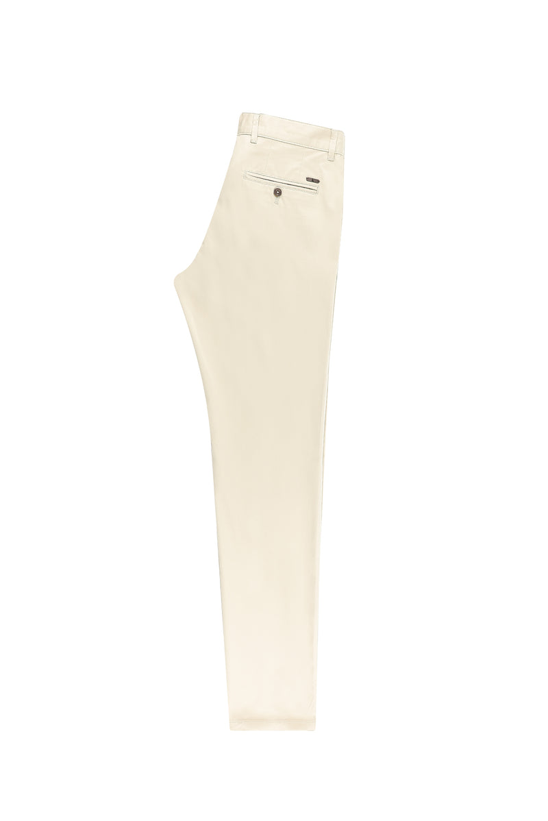 Aç?k Bej Slim Fit Dar Kesim Likral? Kanvas / Chino Pantolon-Abdullah Ki??l?