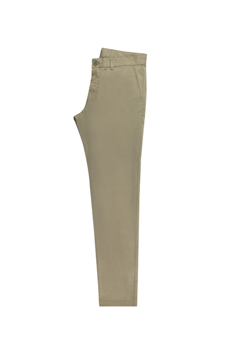 Aç?k Haki Slim Fit Dar Kesim Likral? Kanvas / Chino Pantolon-Abdullah Ki??l?