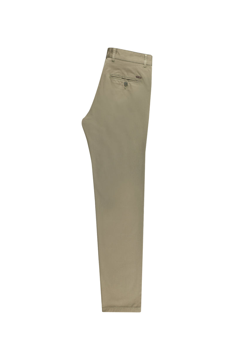Aç?k Haki Slim Fit Dar Kesim Likral? Kanvas / Chino Pantolon-Abdullah Ki??l?