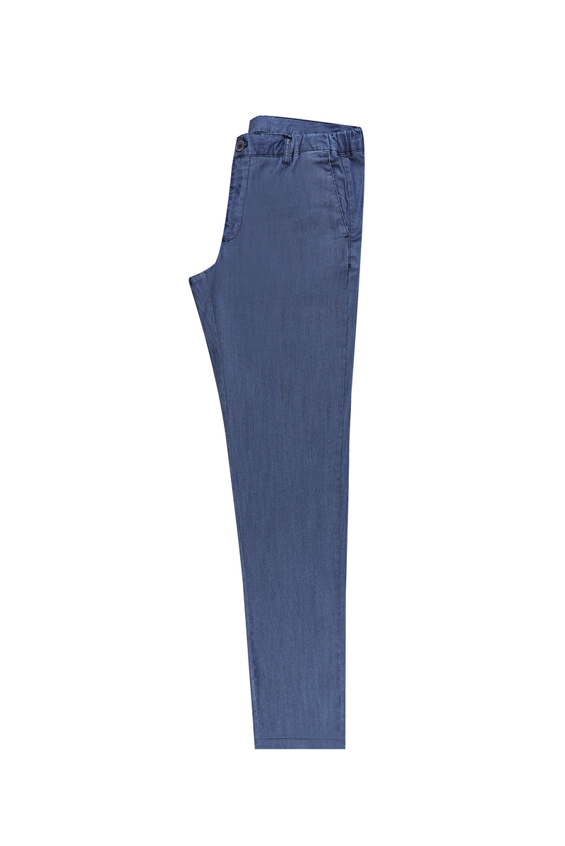 İndigo Regular Fit Likralı Kanvas / Chino Pantolon