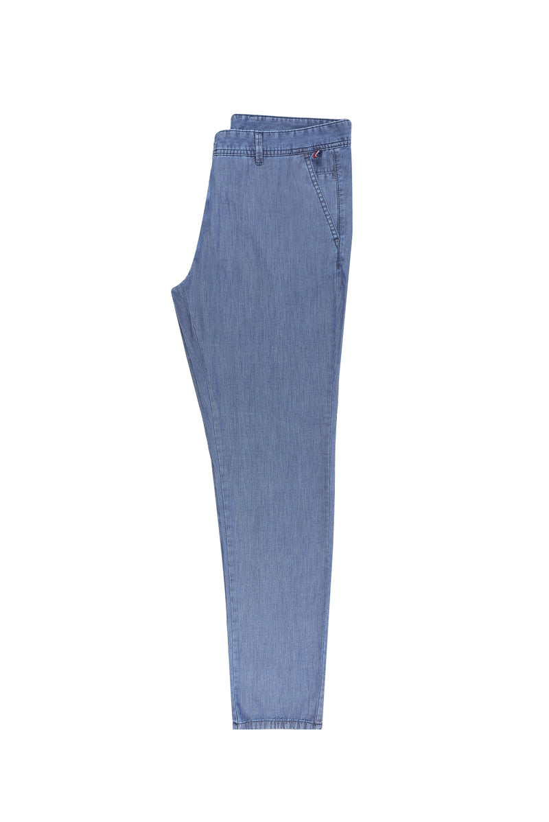 Açık Mavi Regular Fit Likralı Kanvas / Chino Pantolon