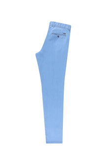 Açık Mavi Regular Fit Likralı Kanvas / Chino Pantolon