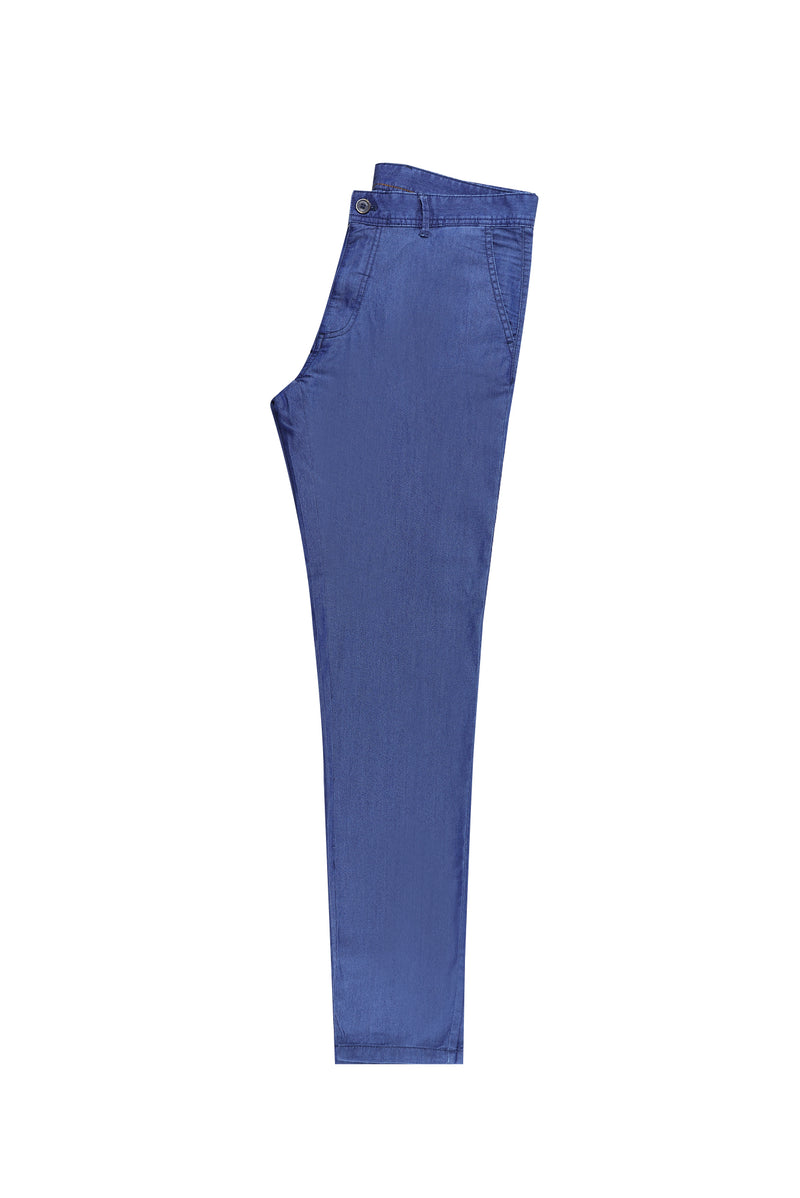 İndigo Regular Fit Likralı Kanvas / Chino Pantolon