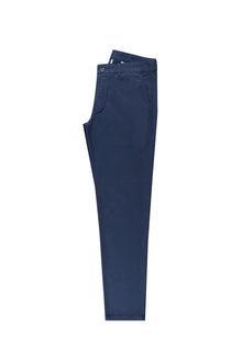 Orta Lacivert Regular Fit Likralı Kanvas / Chino Pantolon
