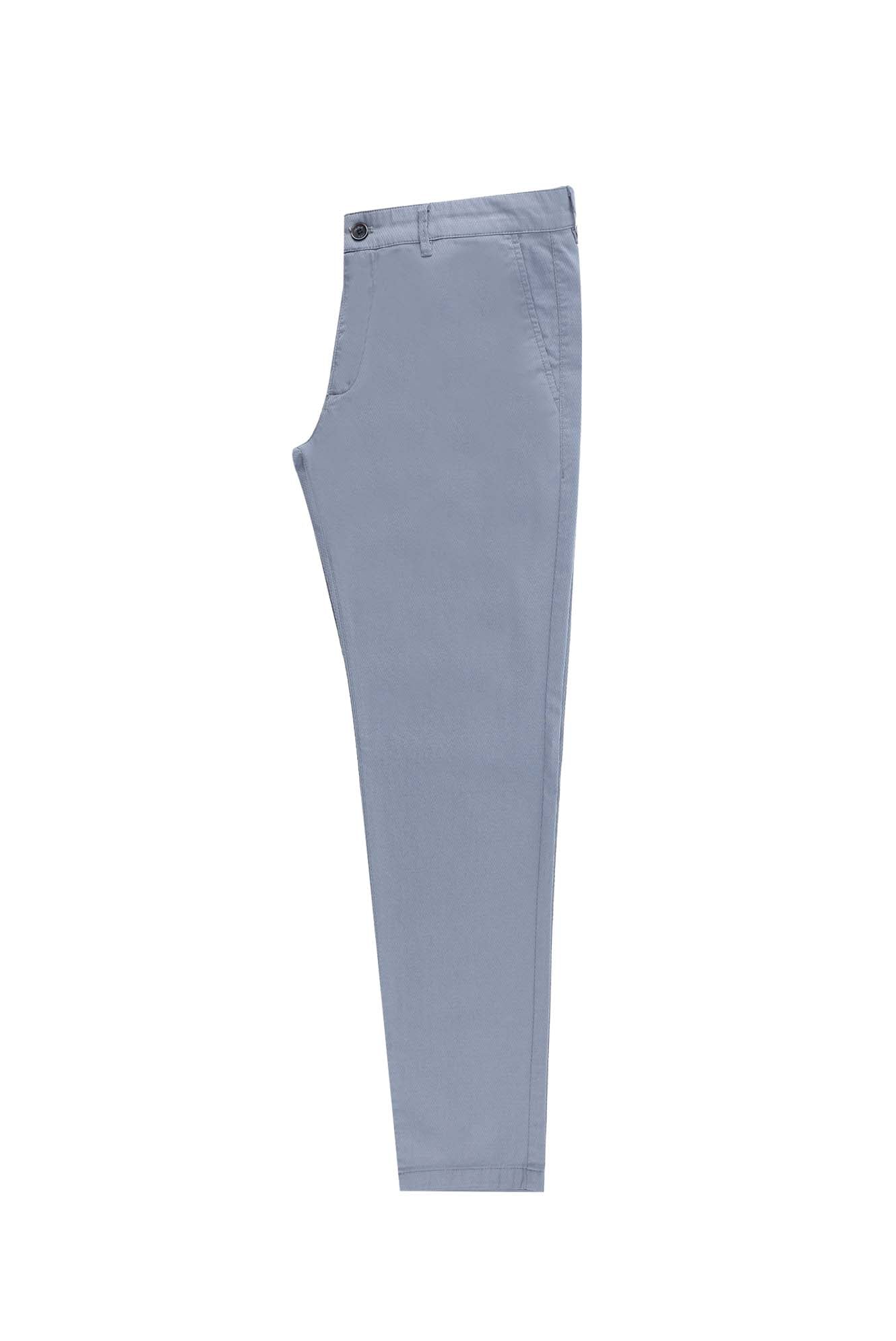 Uçuk Mavi Relaxed Fit Rahat Kesim Likral? Kanvas / Chino Pantolon-Abdullah Ki??l?