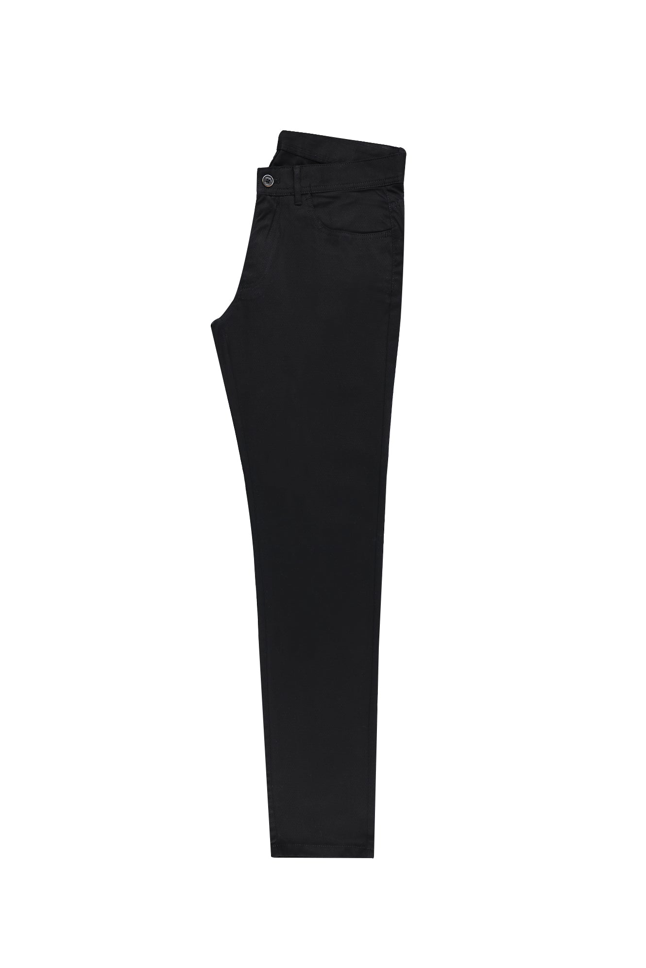 Siyah Slim Fit Dar Kesim Likral? Kanvas / Chino Pantolon-Abdullah Ki??l?