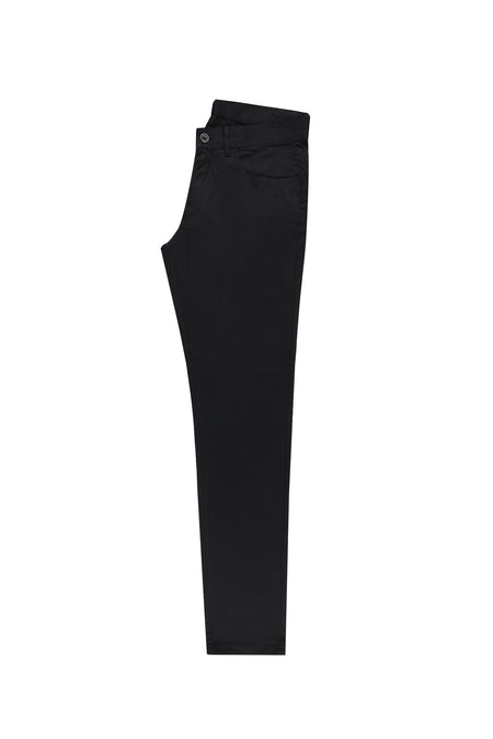 Siyah Slim Fit Dar Kesim Likral? Kanvas / Chino Pantolon-Abdullah Ki??l?