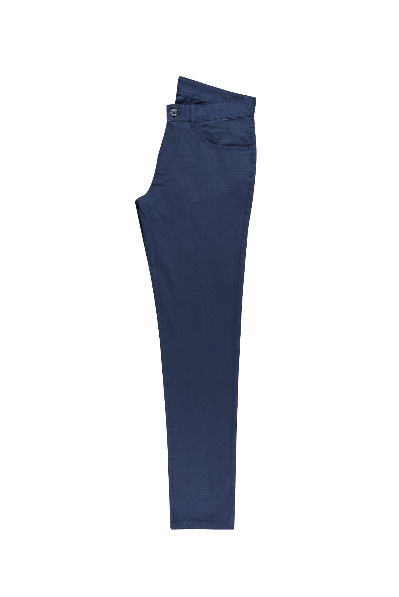 Orta Lacivert Slim Fit Dar Kesim Likral? Kanvas / Chino Pantolon-Abdullah Ki??l?
